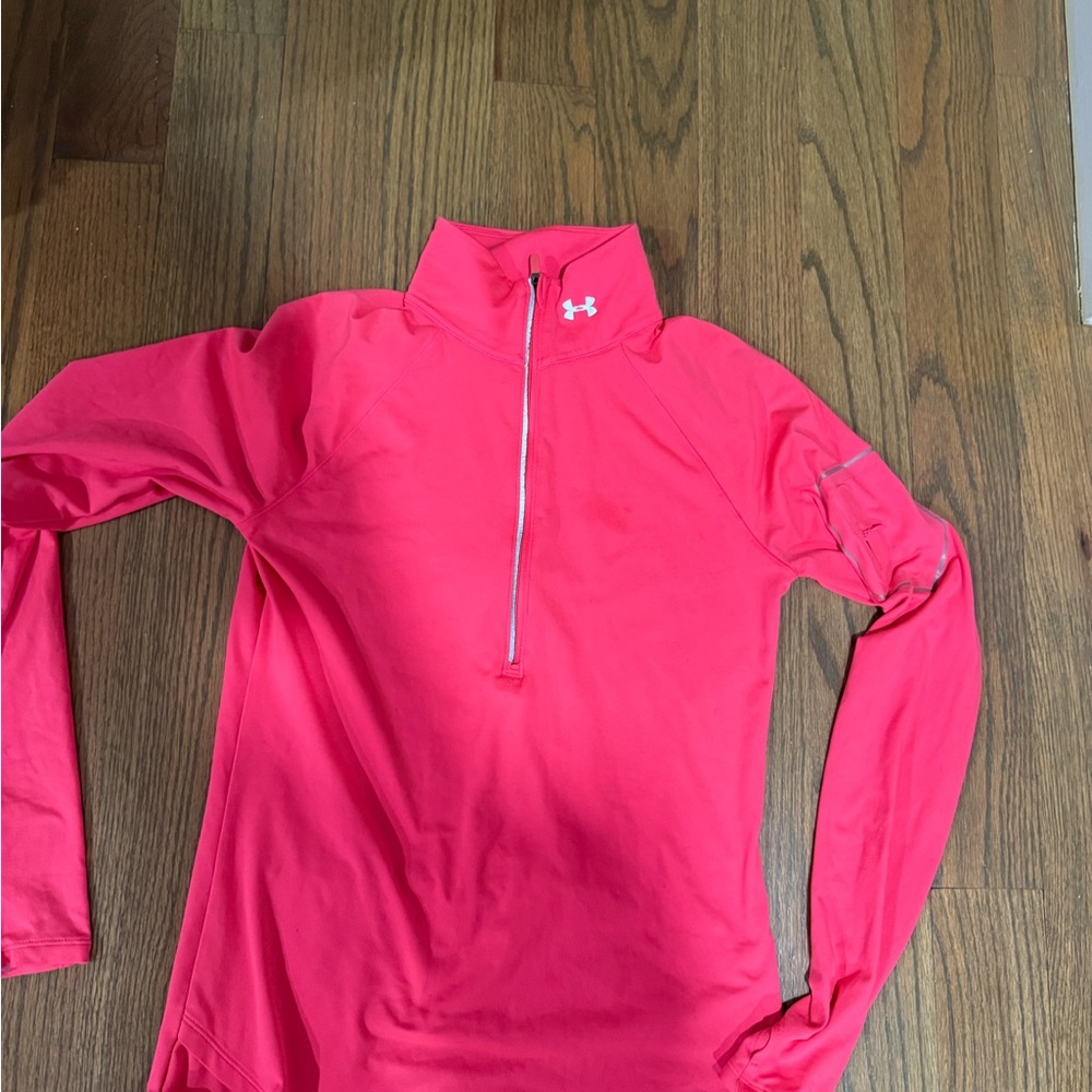 Under Armour Women's Bright Pink Half-Zip Sweatshirt